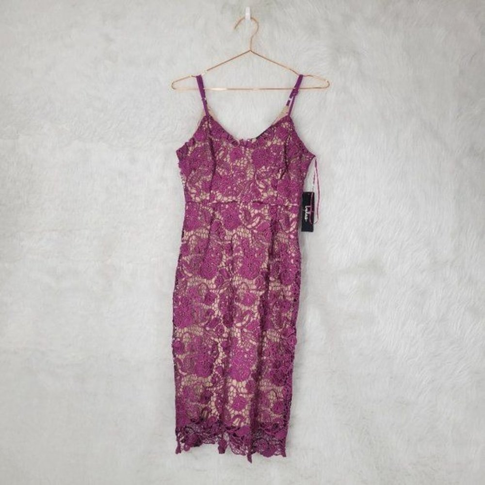 Lulu's Orchid Crochet Lace Sleeveless Mini Dress Women's Small